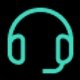 Ícone de fones de ouvido e microfone